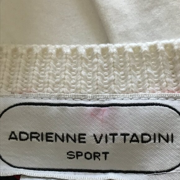 Adrienne Vittadini Sport Sweater Women L Red Cable Knit V Neck Pullover Stretch - Picture 3 of 11